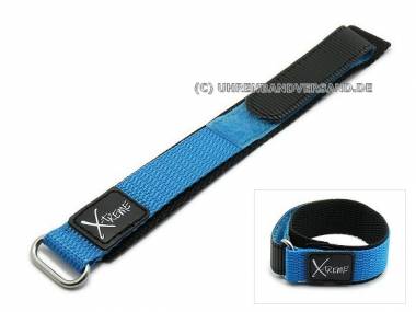 Klett-Uhrenarmband 20mm hellblau Nylon (Textil) mit Metallschlaufe von CONDOR - Bild vergr��ern 
