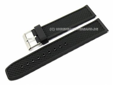 Uhrenarmband 24mm schwarz Kunststoff mit Struktur von CONDOR (Schlie�enansto� 22 mm) - Bild vergr��ern 