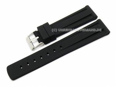 Uhrenarmband 22mm schwarz Silikon mit Struktur von CONDOR (Schlie�enansto� 20 mm) - Bild vergr��ern 