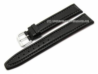 Uhrenarmband XL 24mm schwarz Kalbsleder abgen�ht von CONDOR (Schlie�enansto� 20 mm) - Bild vergr��ern 