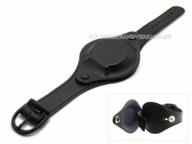 Uhrenarmband 18mm schwarz mit Lederunterlage von CONDOR (Schlie�enansto� 18 mm) - Bild vergr��ern 