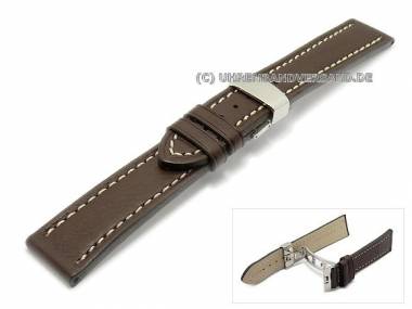 Uhrenarmband 24mm dunkelbraun Kalbsleder genarbt Faltschlie�e CONDOR (Schlie�enansto� 22 mm) - Bild vergr��ern 