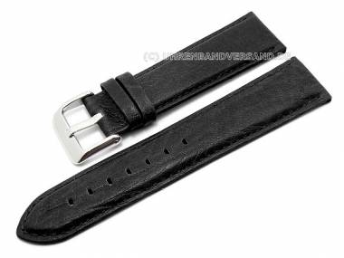 Uhrenarmband 24mm schwarz echt Leder genarbt abgen�ht von CONDOR (Schlie�enansto� 22 mm) - Bild vergr��ern 