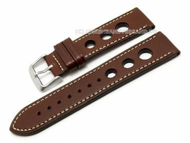 Uhrenarmband 20mm braun Racing Design wei�e Naht von CONDOR (Schlie�enansto� 18 mm) - Bild vergr��ern 