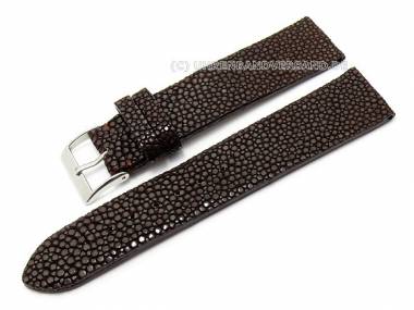 Uhrenarmband 18mm dunkelbraun echt Perlrochen von CONDOR (Schlie�enansto� 16 mm) - Bild vergr��ern 