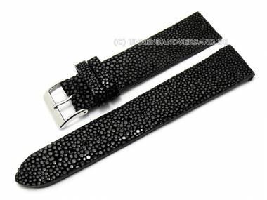 Uhrenarmband 20mm schwarz echt Perlrochen von CONDOR (Schlie�enansto� 18 mm) - Bild vergr��ern 