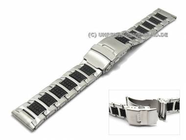 Uhrenarmband 18mm Edelstahl silber/schwarz von CONDOR - Bild vergr��ern 