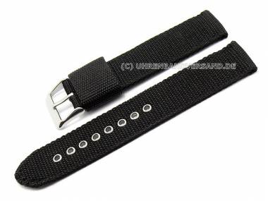 Uhrenarmband XL 18mm schwarz Textilsynthetik abgen�ht von CONDOR (Schlie�enansto� 18 mm) - Bild vergr��ern 