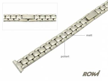 Uhrenarmband 12mm Edelstahl ROWI teilweise poliert elegantes Design - Bild vergr��ern 