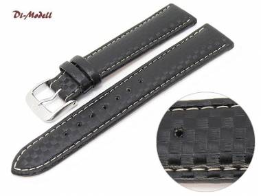 Uhrenarmband 18mm schwarz Di-Modell -Carbonio Sport- waterproof Carbon-Optik - Bild vergr��ern 