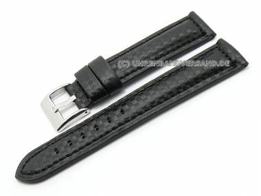 Uhrenarmband 24mm schwarz Carbon-Look abgen�ht (Schlie�enansto� 22 mm) - Bild vergr��ern 