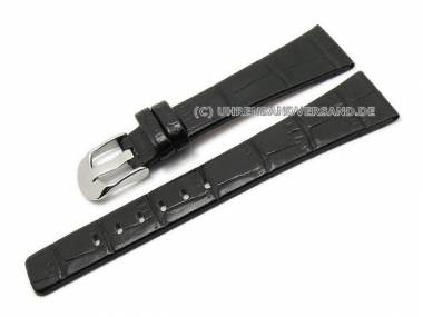 Uhrenarmband 20mm schwarz Alligator-Pr�gung (Schlie�enansto� 14 mm) - Bild vergr��ern 