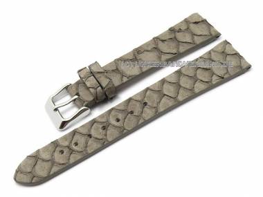 Uhrenarmband 24mm grau Fischleder genarbt (Schlie�enansto� 20 mm) - Bild vergr��ern 