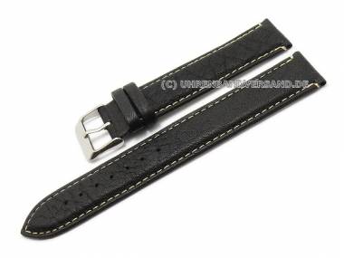 Uhrenarmband XL 16mm schwarz B�ffelleder genarbt (Schlie�enansto� 16 mm) - Bild vergr��ern 