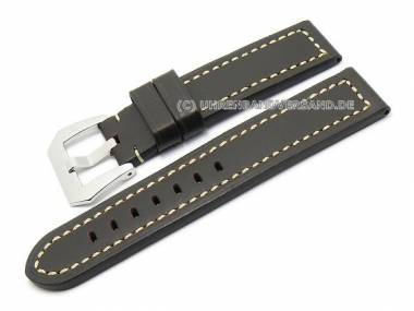 Uhrenarmband 24mm dunkelbraun Leder Aviator-Look (Schlie�enansto� 24 mm) - Bild vergr��ern 