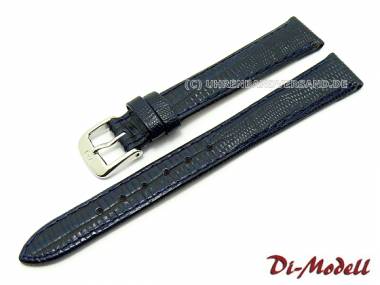 Uhrenarmband 10mm dunkelblau Di-Modell -Topas- Teju-Eidechspr�gung (Schlie�enansto� 9 mm) - Bild vergr��ern 