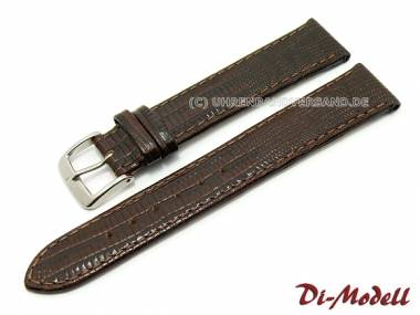 Uhrenarmband 16mm dunkelbraun Di-Modell -Topas- Teju-Eidechspr�gung (Schlie�enansto� 15 mm) - Bild vergr��ern 