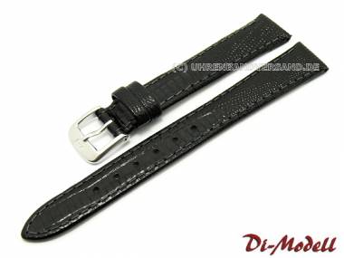 Uhrenarmband XL 14mm schwarz Di-Modell -Topas- Teju-Eidechspr�gung (Schlie�enansto� 12 mm) - Bild vergr��ern 