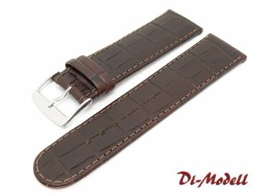 Uhrenarmband 24mm dunkelbraun Di-Modell -Bali- Alligator-Pr�gung abgen�ht - Bild vergr��ern 