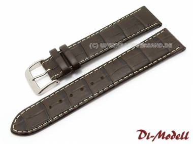 Uhrenarmband 18mm dunkelbraun Di-Modell -Bali KN- Alligator-Pr�gung (Schlie�enansto� 16 mm) - Bild vergr��ern 