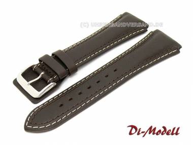 Uhrenarmband 26mm dunkelbraun Di-Modell -Pilot- genarbt helle Naht - Bild vergr��ern 