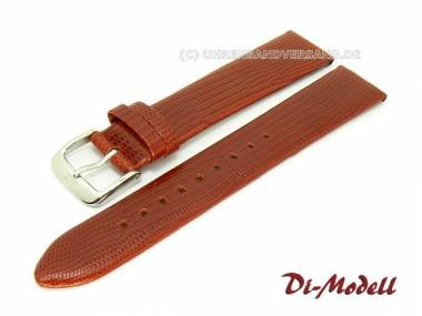 Uhrenarmband 16mm goldbraun Di-Modell -Java- Eidechspr�gung ohne Naht (Schlie�enansto� 15 mm) - Bild vergr��ern 