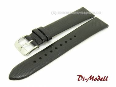 Uhrenarmband 20mm schwarz Di-Modell -Java- Eidechspr�gung ohne Naht - Bild vergr��ern 