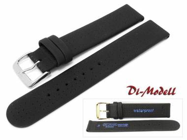 Uhrenarmband 20mm Di-Modell schwarz -Design waterproof- perforiert - Bild vergr��ern 
