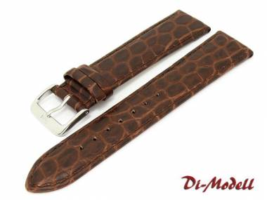 Uhrenarmband 16mm dunkelbraun Di-Modell -Tiffany- Kroko-Pr�gung abgen�ht (Schlie�enansto� 14 mm) - Bild vergr��ern 