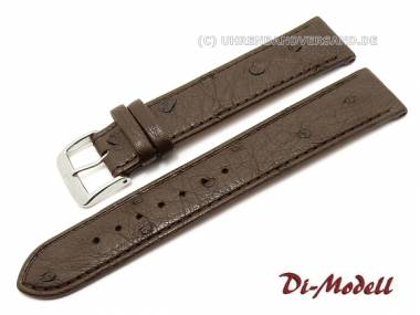 Uhrenarmband 20mm dunkelbraun Di-Modell -Ostrich- echt Strauss (Schlie�enansto� 18 mm) - Bild vergr��ern 