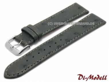 Uhrenarmband 16mm grau Di-Modell -Ostrich- echt Strauss (Schlie�enansto� 15 mm) - Bild vergr��ern 