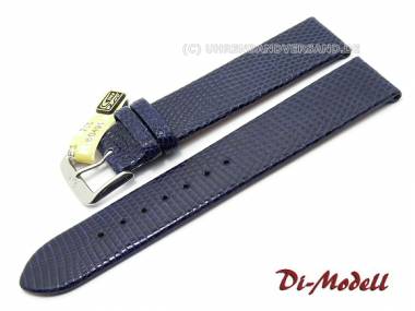 Uhrenarmband 16mm XL dunkelblau echt Eidechse Klassik ohne Naht Di-Modell (Schlie�enansto� 15 mm) - Bild vergr��ern 