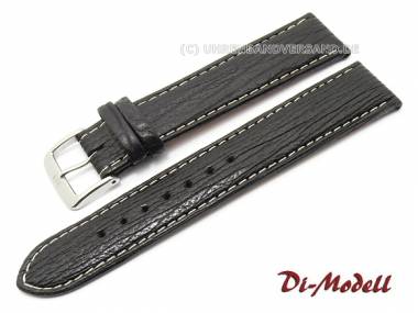 Uhrenarmband 19mm schwarz Di-Modell echt -Haifisch Waterproof- (Schlie�enansto� 18 mm) - Bild vergr��ern 