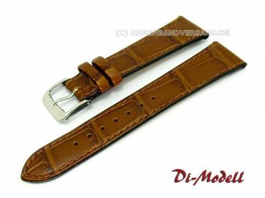 Uhrenarmband 20mm braun Di-Modell -Caracas- Alligator-Pr�gung abgen�ht - Bild vergr��ern 