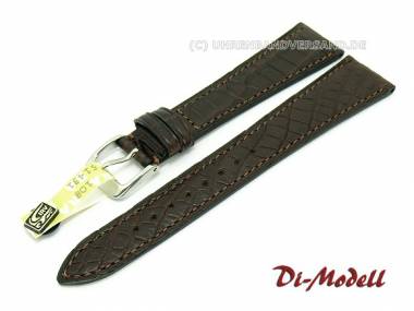 Uhrenarmband 18mm dunkelbraun Di-Modell -Kensington- echt Krokodil (Schlie�enansto� 14 mm) - Bild vergr��ern 
