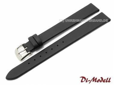 Uhrenarmband 14mm XL schwarz Di-Modell -Nappa waterproof- glatt (Schlie�enansto� 12 mm) - Bild vergr��ern 