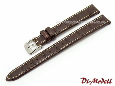 Uhrenarmband 12mm dunkelbraun Di-Modell -Bali KN- Alligator-Pr�gung (Schlie�enansto� 10 mm) - Bild vergr��ern 