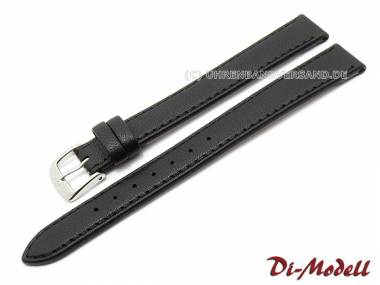 Uhrenarmband 12mm XL schwarz Di-Modell -Softina- Kalbleder (Schlie�enansto� 10 mm) - Bild vergr��ern 