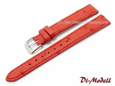 Uhrenarmband 14mm rot Di-Modell -Ostrich- echt Strauss (Schlie�enansto� 12 mm) - Bild vergr��ern 