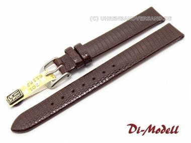 Uhrenarmband 10mm XL dunkelbraun echt Eidechse Klassik ohne Naht Di-Modell (Schlie�enansto� 9 mm) - Bild vergr��ern 