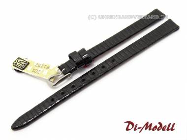 Uhrenarmband 09mm schwarz echt Eidechse Klassik ohne Naht von Di-Modell (Schlie�enansto� 7,5 mm) - Bild vergr��ern 