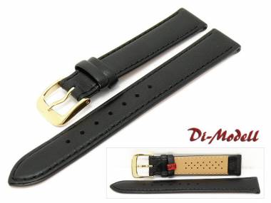 Uhrenarmband 13mm schwarz Di-Modell -Kalb waterproof- glatt abgen�ht (Schlie�enansto� 12 mm) - Bild vergr��ern 