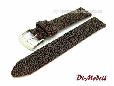 Uhrenarmband 16mm dunkelbraun Di-Modell -Balmoral- echt Rochen geschliffen (Schlie�enansto� 16 mm) - Bild vergr��ern 