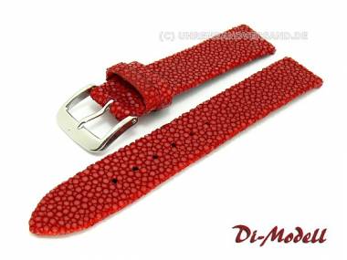 Uhrenarmband 16mm rot Di-Modell -Balmoral- echt Perlrochen geschliffen (Schlie�enansto� 16 mm) - Bild vergr��ern 