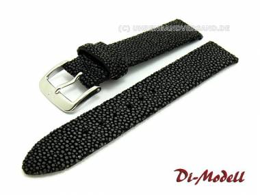 Uhrenarmband 14mm schwarz Di-Modell -Balmoral- echt Perlrochen geschliffen (Schlie�enansto� 14 mm) - Bild vergr��ern 