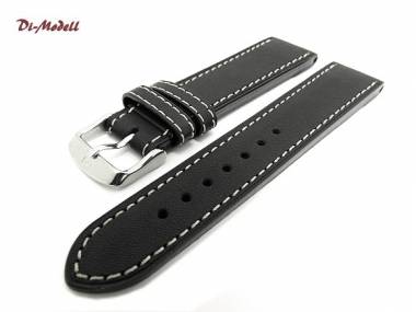 Uhrenarmband 20mm schwarz Di-Modell -Jumbo- robust wei�e Naht - Bild vergr��ern 