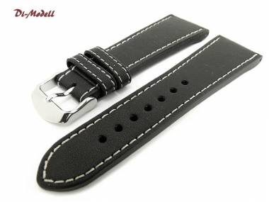 Uhrenarmband 26mm schwarz Di-Modell -Jumbo- robust wei�e Naht - Bild vergr��ern 