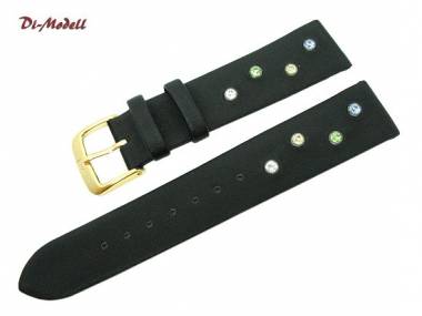 Uhrenarmband 18mm schwarz Di-Modell -Starlight- farbige Strasssteine - Bild vergr��ern 