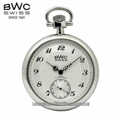 Mechanische Taschenuhr silberfarben ohne Sprungdeckel von BWC Swiss (*BC*TU*) - Bild vergr��ern 