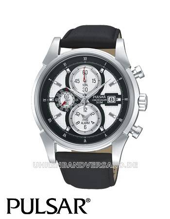 Chronograph sportlich Edelstahl Ziffernblatt silber/schwarz von Pulsar (*PR*HU*) - Produktbild 